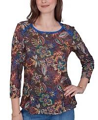 Ruby Rd. Petite Textured Floral Print Knit Top