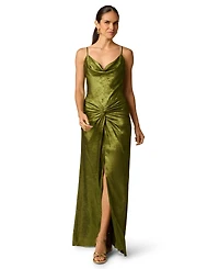 Adrianna Women's Cowl Neck Foiled Chiffon Maxi Dress