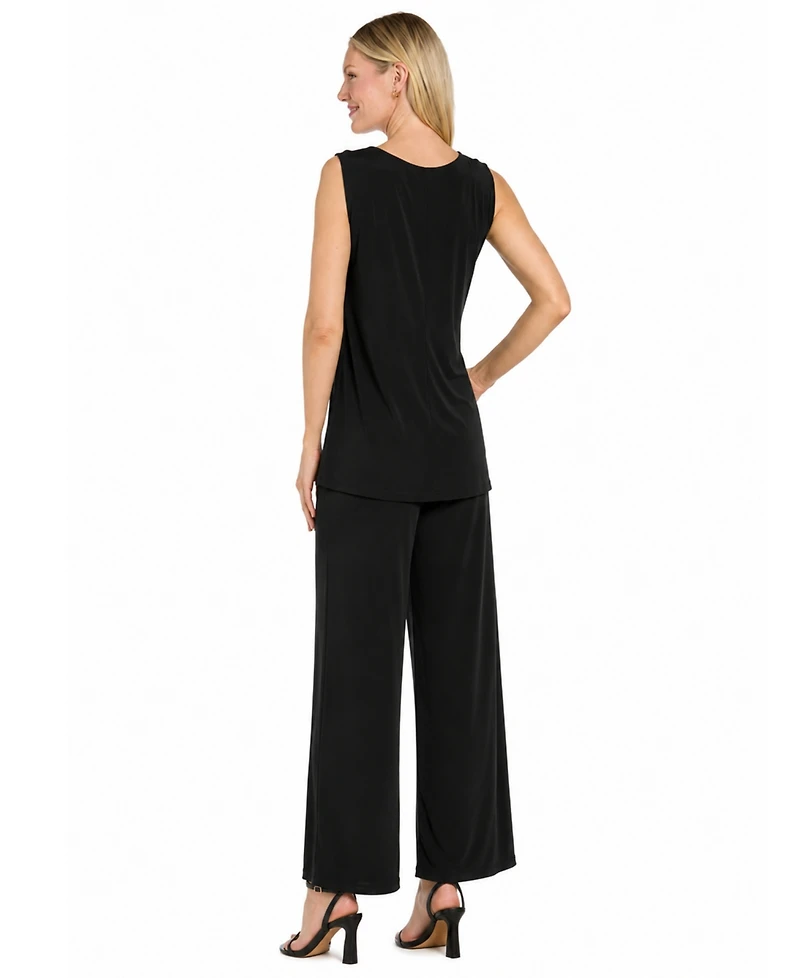 R & M Richards Women's 3-peice Flocked Duster Jacket and Pant Set