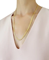 Italian Gold Solid Curb Chain 24" Necklace in 10k Yellow Gold