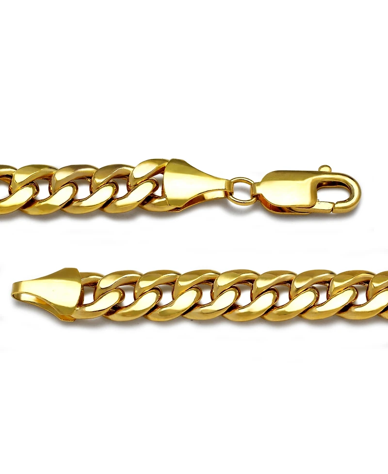 Italian Gold Semi-Solid Cuban Chain 9" Bracelet in 10k Yellow Gold