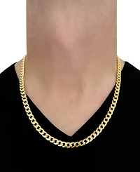 Italian Gold Semi-Solid Cuban Chain 22" Necklace in 10k Yellow Gold