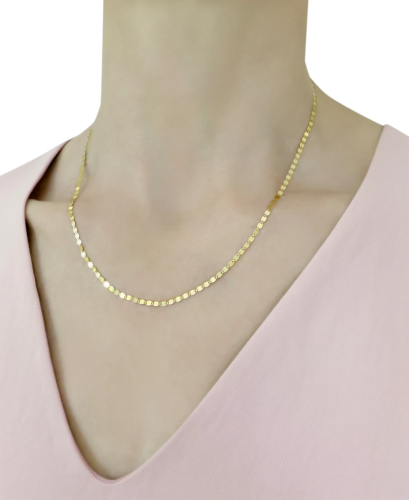 Italian Gold Leaf Chain 18" Necklace in 10k Yellow Gold