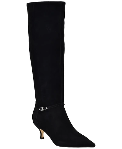 Calvin Klein Women's Serray Tall Suede Pointed Toe Boots