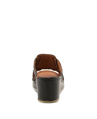Spring Step Women's Wedge Sandal With Woven Leather Upper