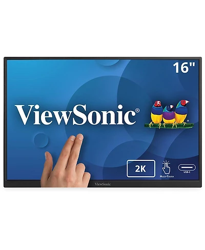 ViewSonic TD1656-2K 16" Ips Wqxga 60Hz Touchscreen Portable Monitor