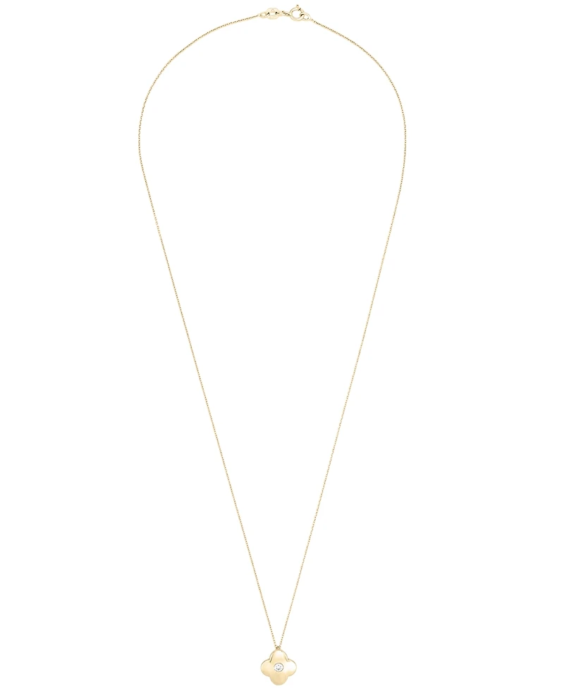 Macy's 2-Piece Lab-Grown White Sapphire (1/6 ct. t.w.) Pendant Necklace & Matching Clover Earrings Set in 14k Gold Over Sterling Silver