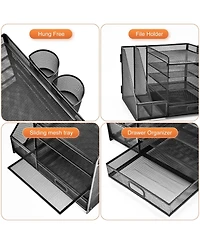 Danrong 5 Tier Desk Organizer with File Trays Magazine Holders and Pen