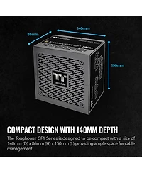 Thermaltake Toughpower GF1 Tt Premium Edition Fully Modular 750W Power Supply Compatible with Atx Pc Builds