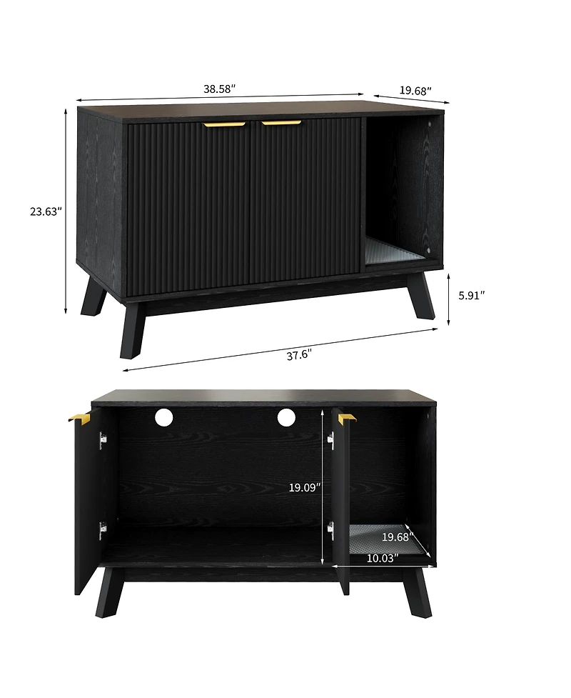 homfan Cat Litter Box Enclosure End Table