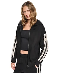 Dkny Sport Women's Textured Tape Full-Zip Hoodie