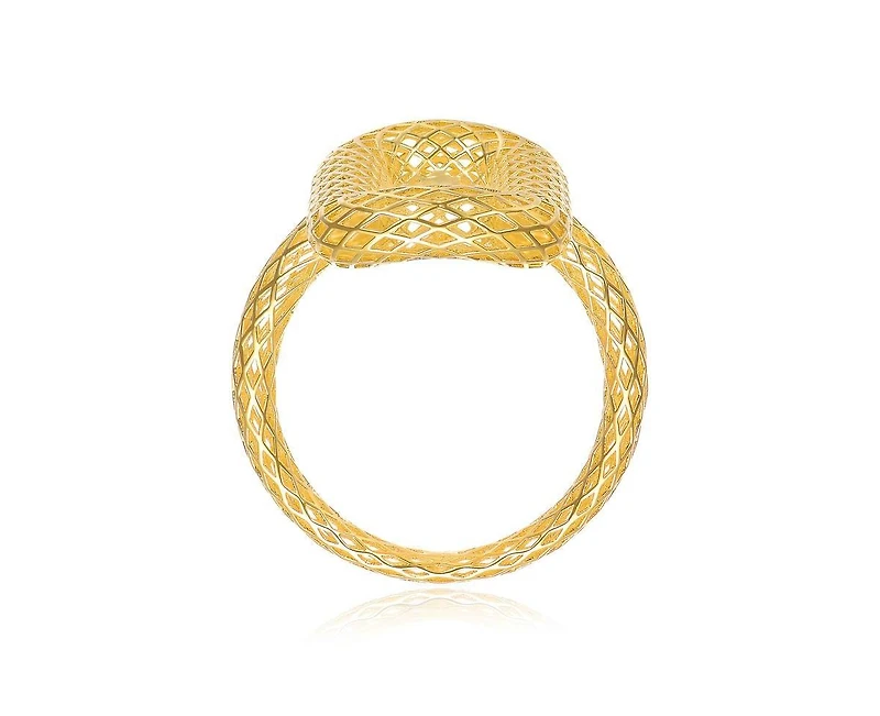 Rachel Glauber Radiant 14K Gold Plated Mesh Open Work Statement Ring