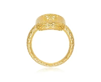 Rachel Glauber Radiant 14K Gold Plated Mesh Open Work Statement Ring