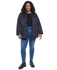 Dkny Plus Corduroy Collar Coat