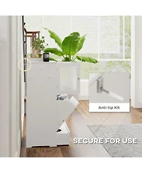 Ruie Dog Feeding Station with Two Storage Cabinets Raised Bowls and Anti Tip Kit