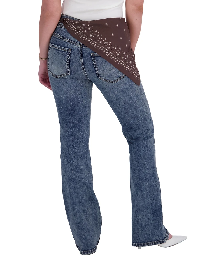 Em & Cass Juniors' Mid-Rise Flare Jeans