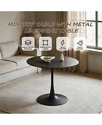 Streamdale Furniture 42.1" Marble Round Tulip Dining Table for 4-6 People