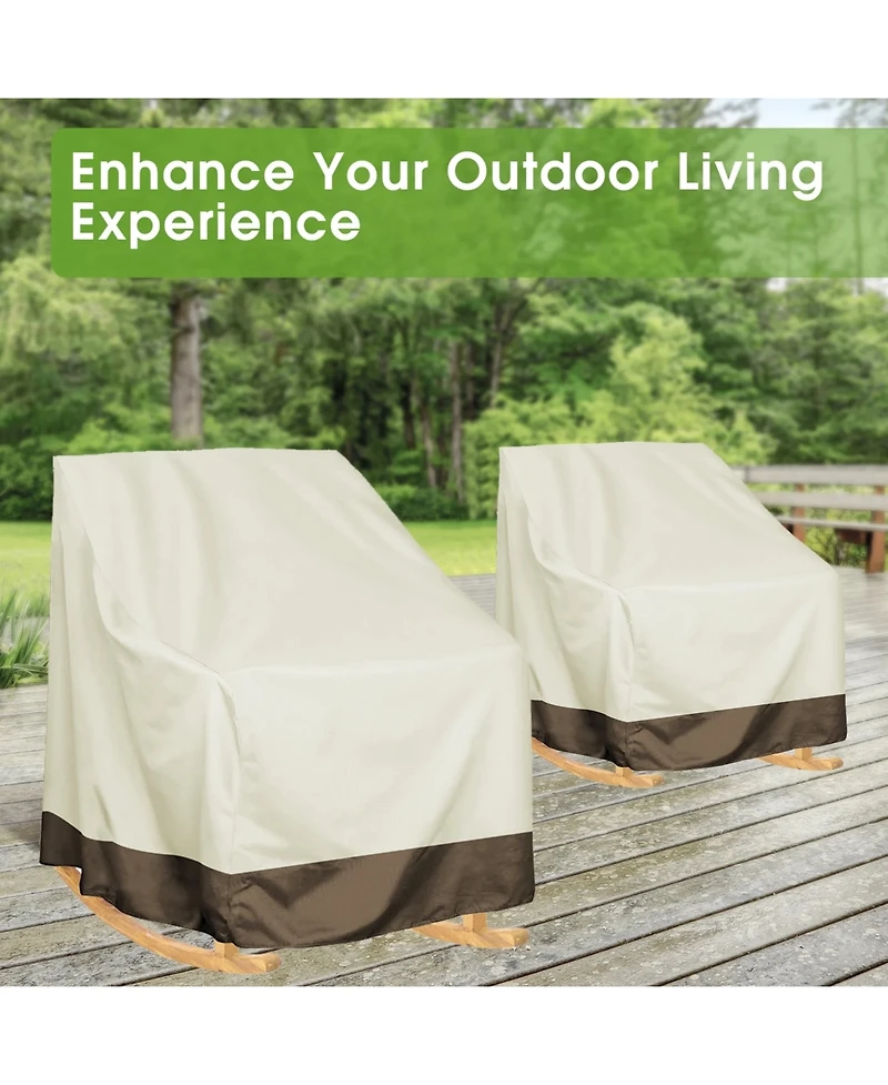 Cowin Rocker Chair Cover 420D Waterproof Patio Outdoor 2 Piece Set