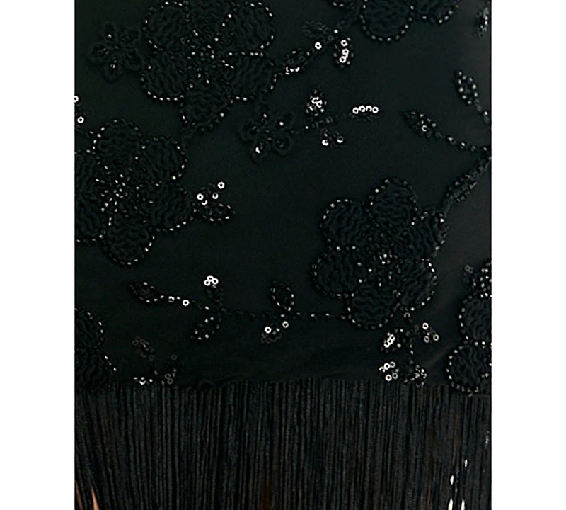 Seni & Cade Juniors' Floral Beaded Fringe Dress