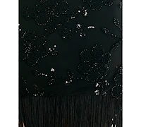 Seni & Cade Juniors' Floral Beaded Fringe Dress