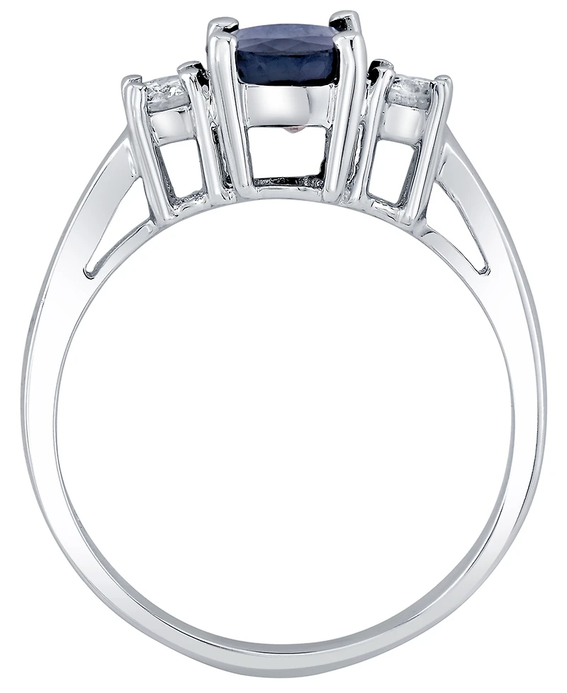Macy's Sapphire (1-5/8 ct. t.w.) & Diamond (1/5 ct. t.w.) Ring in 14k White Gold