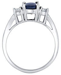 Macy's Sapphire (1-5/8 ct. t.w.) & Diamond (1/5 ct. t.w.) Ring in 14k White Gold