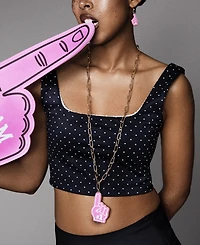Betsey Johnson Faux Stone Betsey Ball Number One Drop Earrings