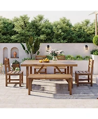 Streamdale Furniture Acacia Wood Outdoor Table and Chair Set