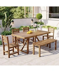 Streamdale Furniture Acacia Wood Outdoor Table and Chair Set