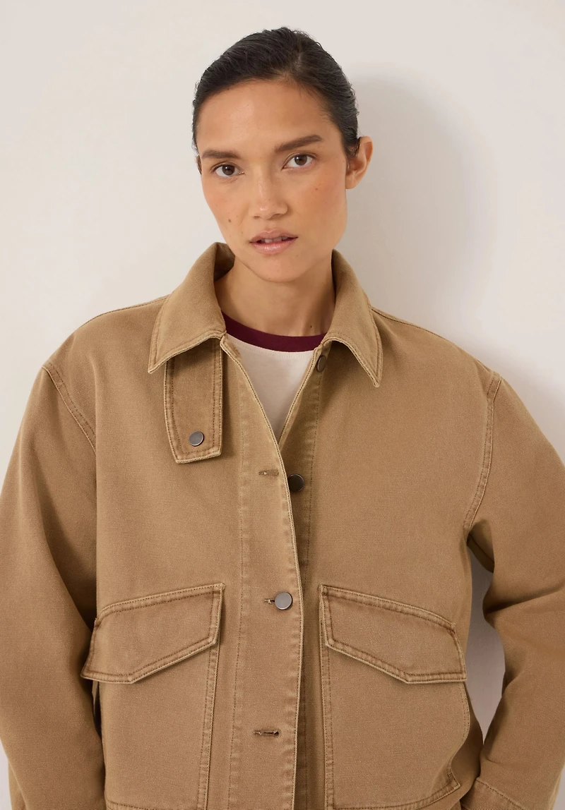 Hush Women's Womne's Elara Washed Funnel Neck Utility Jacket