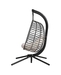 Vlsrka Double Hanging Egg Chair with Stand, Cushioned Patio Swing Loveseat, Indoor Outdoor Use