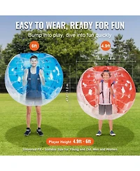 Vevor Inflatable Bumper Balls 2-Pack 5FT/1.5M Sumo Zorb Balls for Teens and Adults
