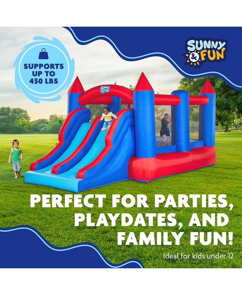 Sunny & Fun Bounce House Bouncy House for Kids Outdoor W/Toddler Slide