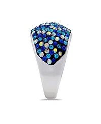 Macy's Pave Crystal Fine Silver-Plated Over Brass Multi Blue Dome Shape Ring