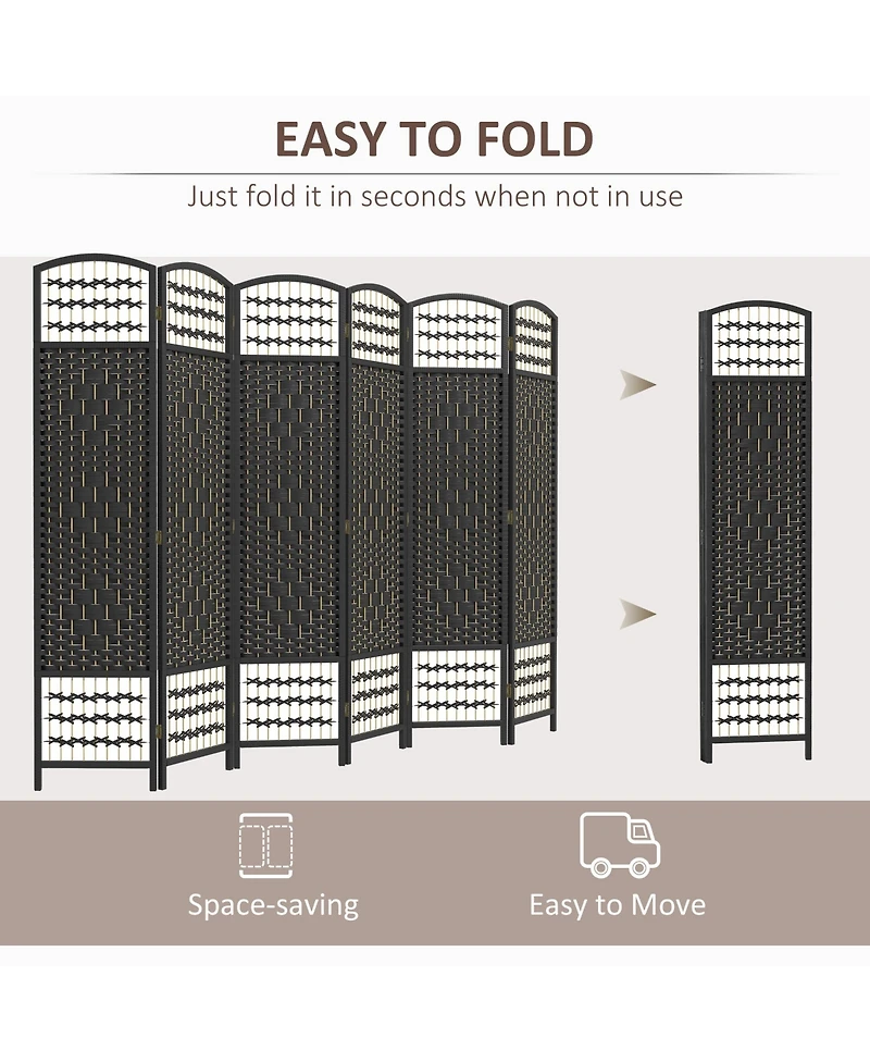 Homcom Panel Room Divider, Folding Screen, 5.6