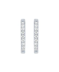 Lab Grown Diamond In & Out Small Hoop Earrings (3/4 ct. t.w.) in Sterling Silver