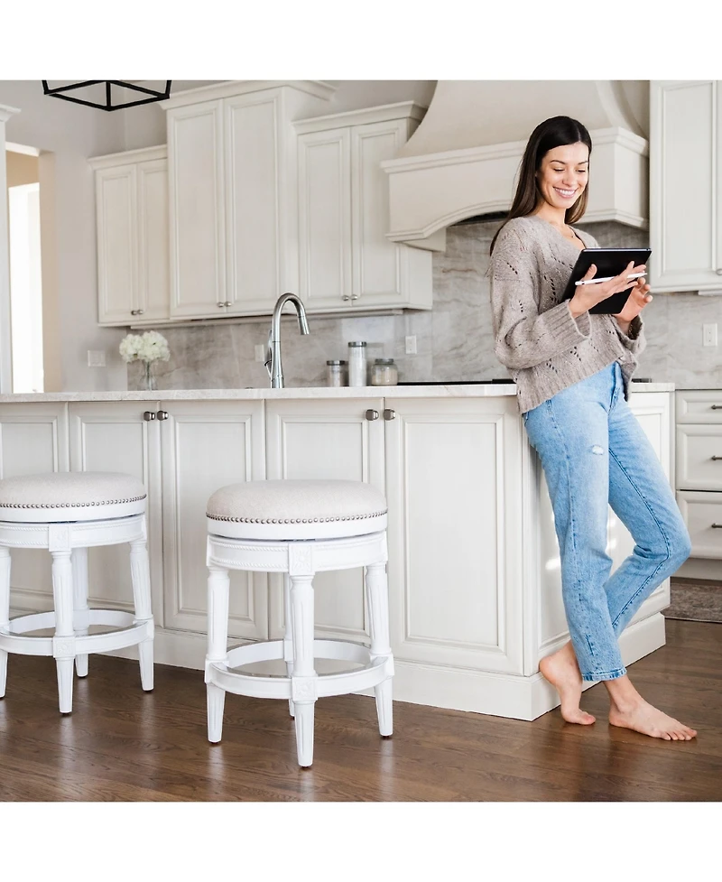Maven Lane Pullman Backless Swivel Upholstered Kitchen Counter Stool