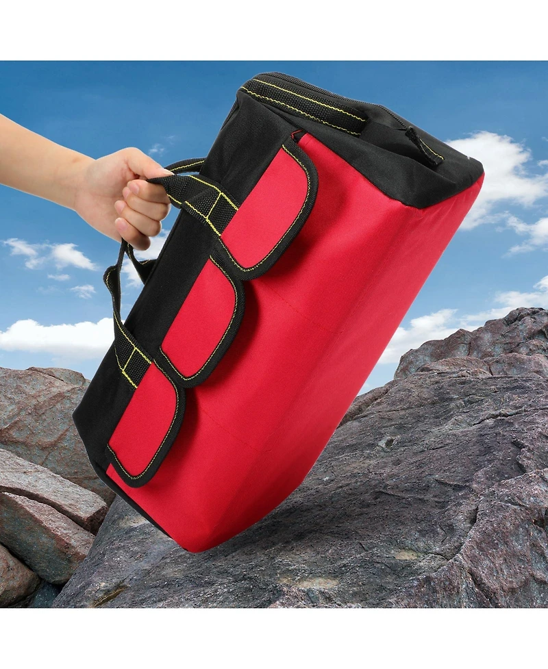 Xdovet Tool Bag Waterproof Hard Bottom Heavy Duty Tote Electrician Carpenter Mechanic