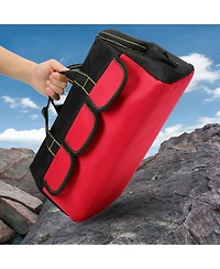 Xdovet Tool Bag Waterproof Hard Bottom Heavy Duty Tote Electrician Carpenter Mechanic