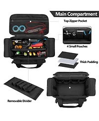 Xdovet Small Tool Bag Padded Bottom Multi-functional Work Tote Repairman Electrician Carpenter Handyman