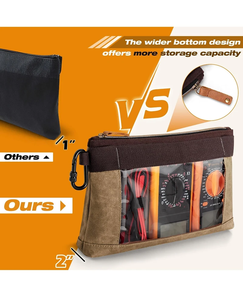 Xdovet Tool Pouch With Carabiner Canvas Window 4 Pack