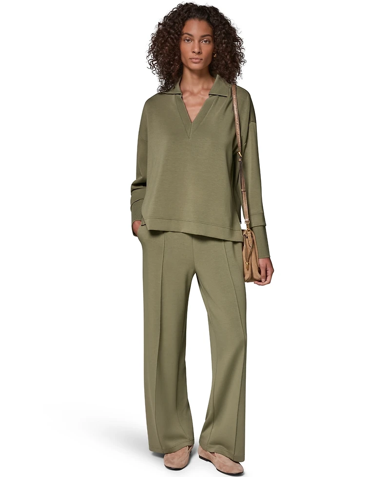 Donna Karan Weekend Women's Jet Setter Long-Sleeve V-Neck Top