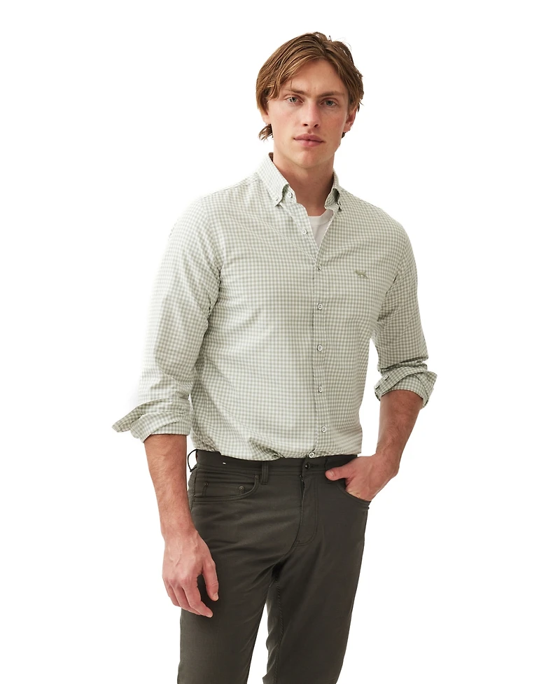 Rodd Gunn Men's Check Oxford Long Sleeve Slim Fit Shirt