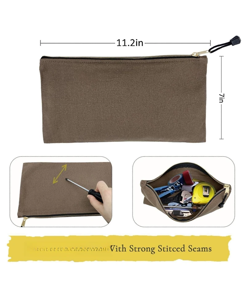 Xdovet Canvas Tool Bag Organizer Zipper Pouches
