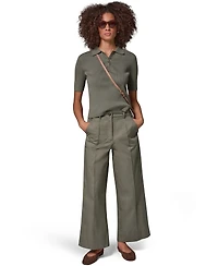 Donna Karan Weekend Women's Cotton Twill Wide-Leg Mid-Rise Pants,