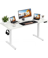 homfan Electric Standing Desk with Splice Board, 2 Hooks and 3 Memory Presets