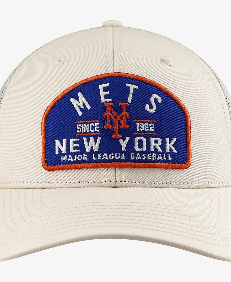 '47 Brand Men's Cream New York Mets Leland Adjustable Trucker Hat