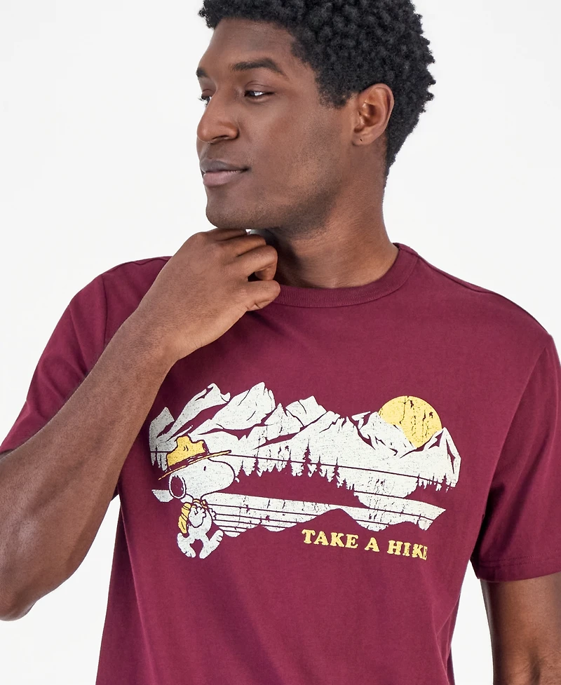 Sun + Stone Men's Snoopy Take A Hike Graphic T-Shirt, Macy's Exclusive