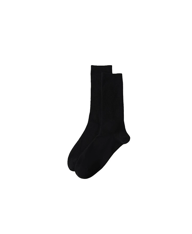 Lands' End Men's Men s 3-Pack Cotton Core Crew Socks