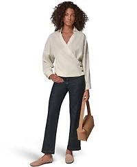 Donna Karan Weekend Women's Pinstripe Poplin Long-Sleeve Blouse